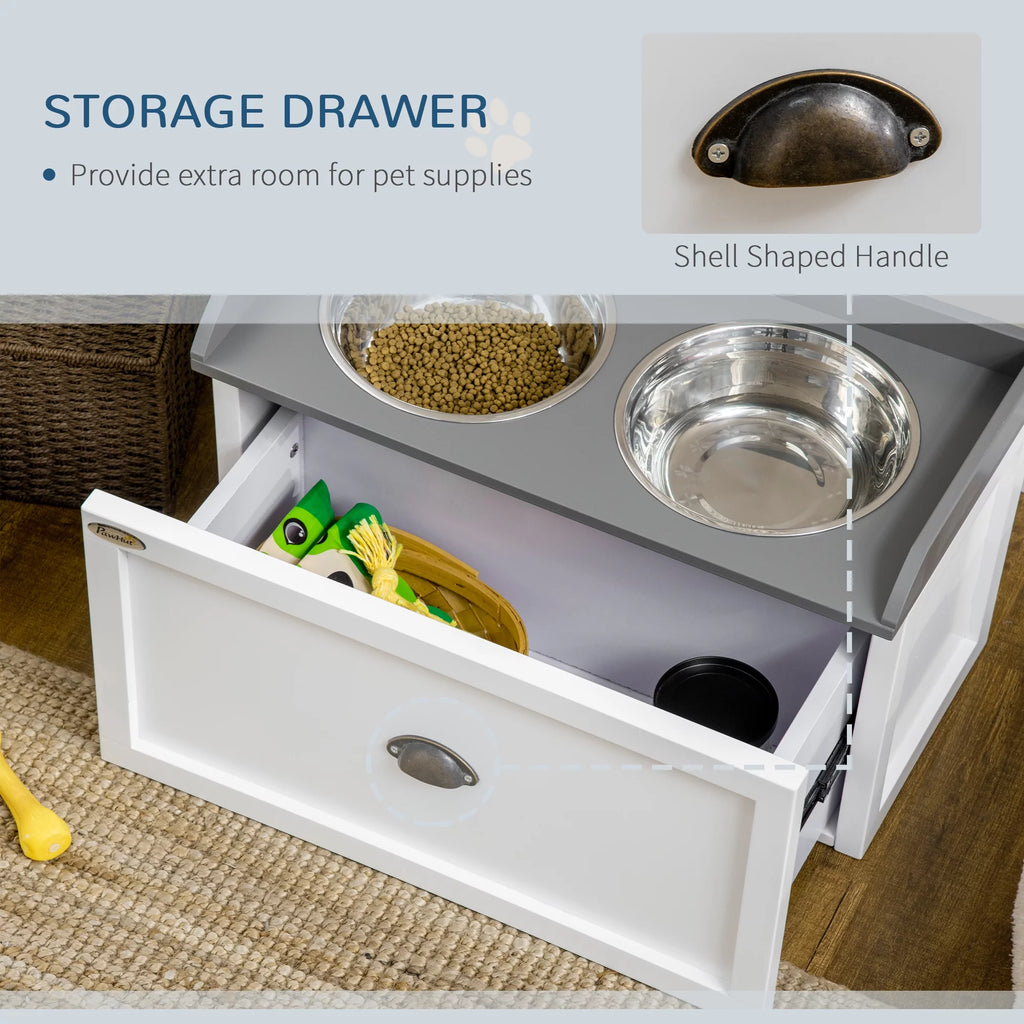 Large Elevated Dog Bowls with 2 Stainless Steel Bowls Z301
