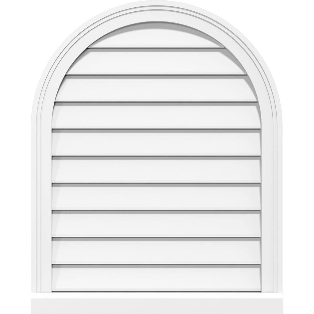 Round Top Surface Mount PVC Gable Vent with Brickmould X44299
