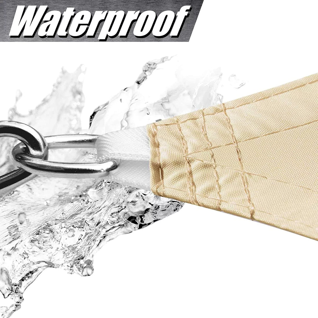 9.5' x 9.5' Beige Square Waterproof Sun Shade Sail V115657