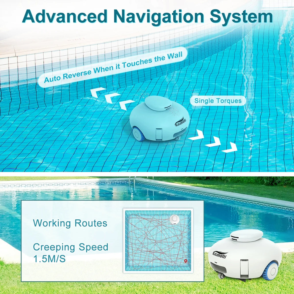 Cordless Robotic Pool Vacuum Cleaner 7500mAh Rechargeable IPX8 Waterproof X57837