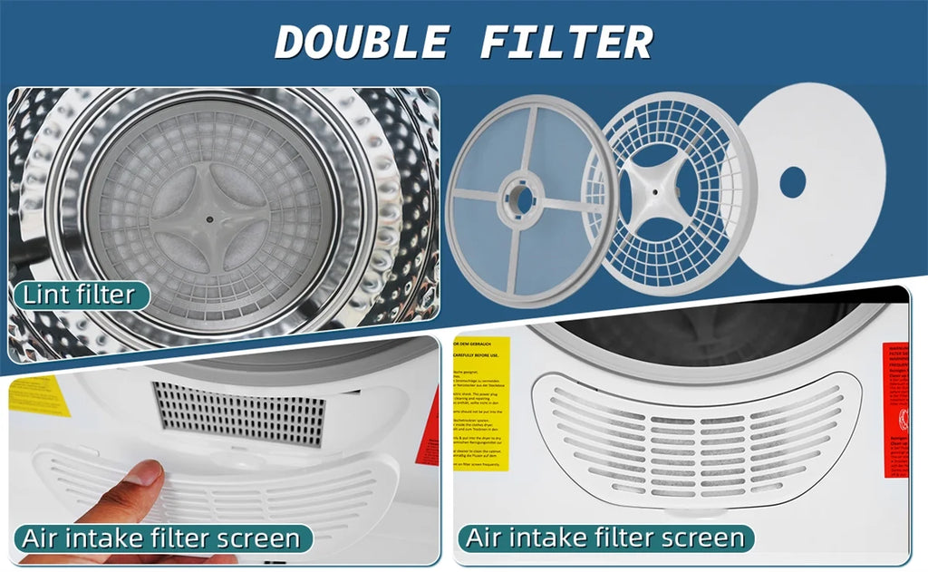 1.95Cu.ft 830W Stainless Steel Clothes Dryer D555