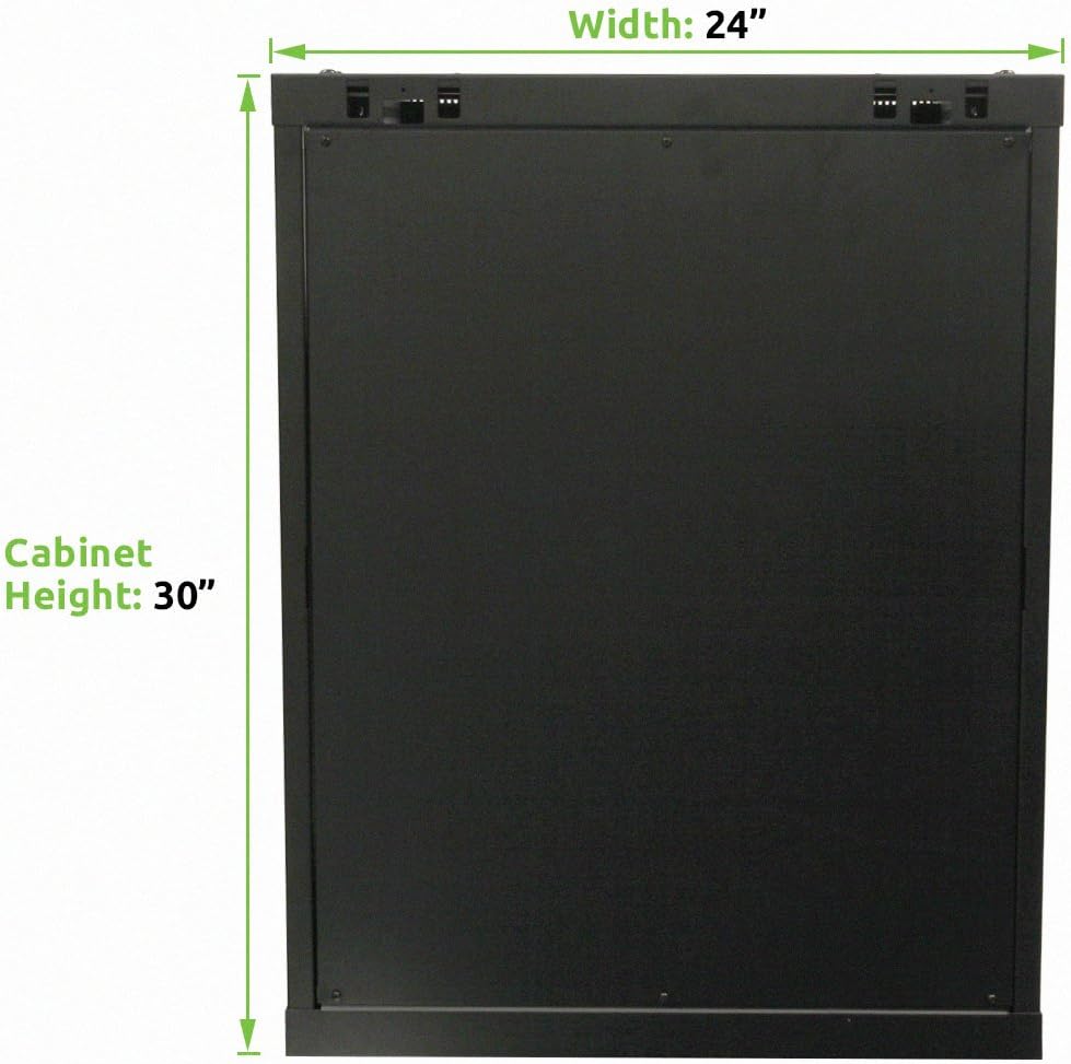 15U Wallmount Cabinet Enclosure 19-Inch Server Network Rack with Locking Glass Door Black with Shelves N269