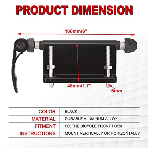 Bike Fork Mount Bicycle Quick-Release Aluminum Alloy Fork Block Mounts 2 Pcs E20334