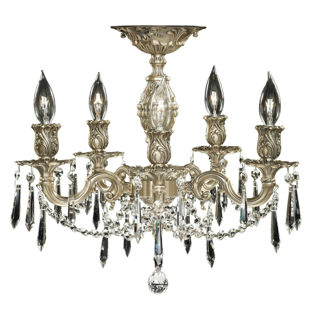Antique Black Glossy Five Light Flush Mount M208356
