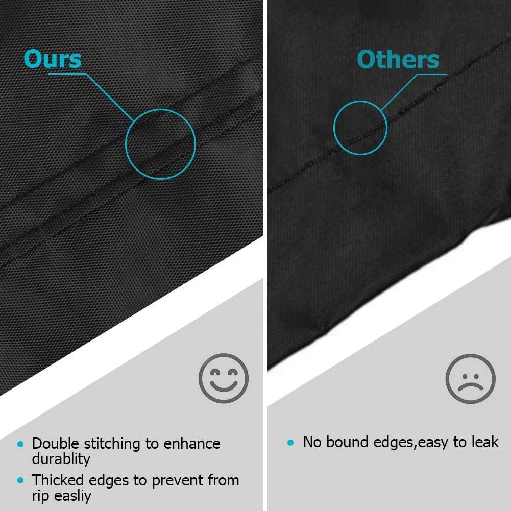70 Inch 600D Heavy-Duty Water Proof Black Canvas BBQ Grill Cover Y969912
