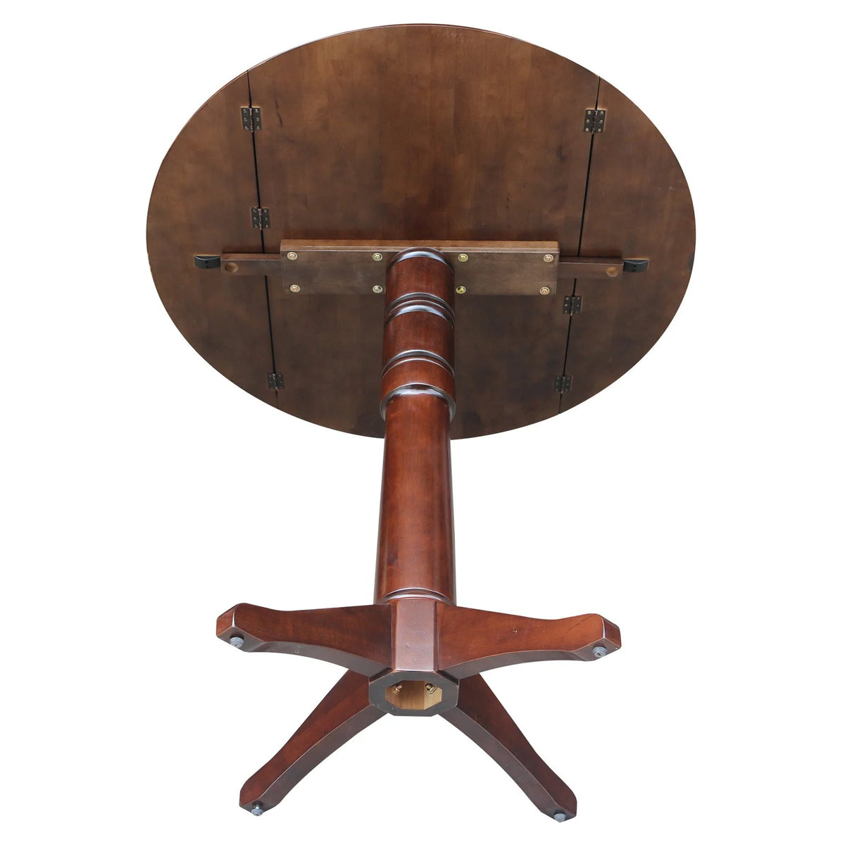 42" Round Dual Drop Leaf Pedestal Table Espresso P344
