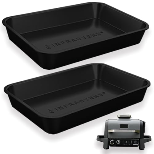 Set of Two Reusable Silicone Trays for Outdoor Grill R3346