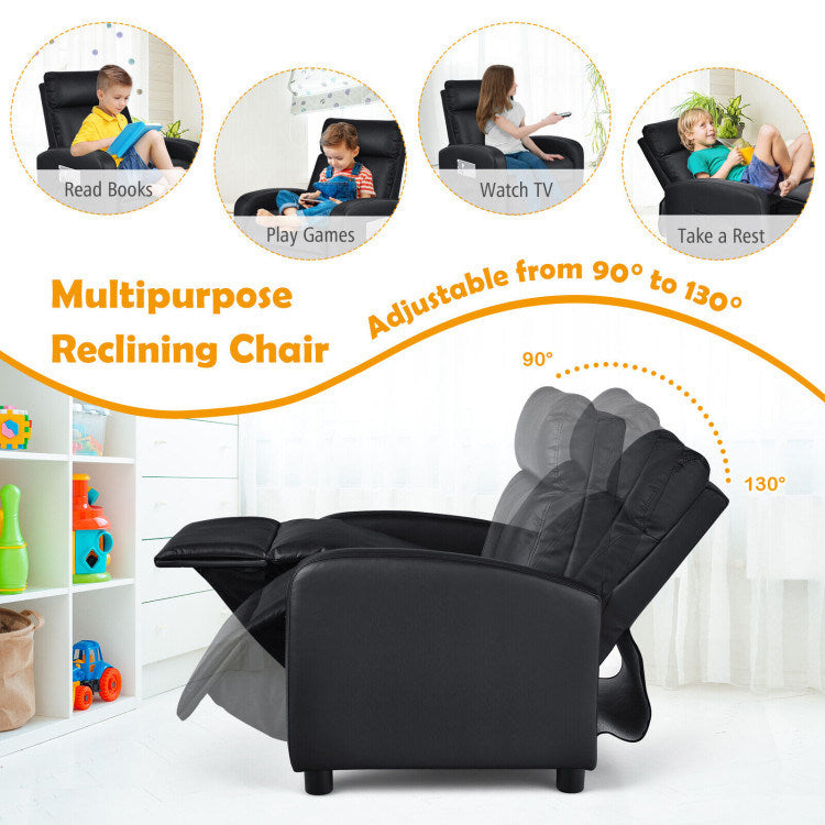 Ergonomic PU Leather Kids Recliner Lounge Sofa M676734