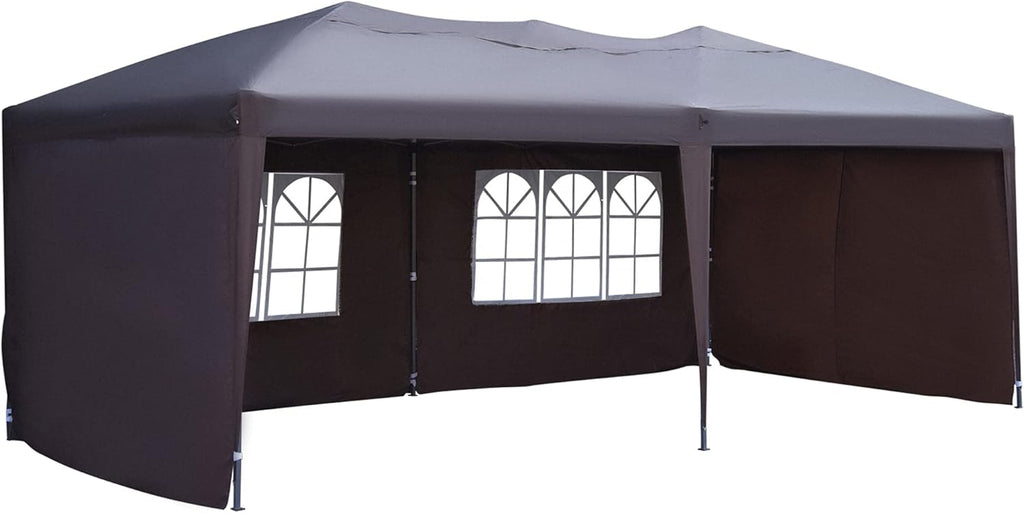 10' x 20' Pop Up Canopy Tent with 4 Removable Sidewalls and Carry Bag, White O741