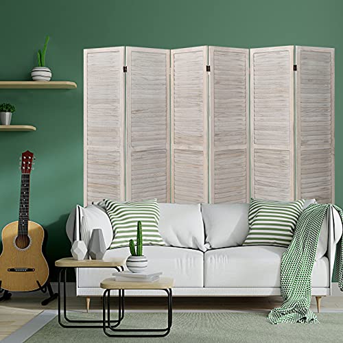 6 Panel Wood Room Divider (Beige) F88653