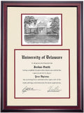12 x 16 Diploma Frame with Navy Yellow Mat B6352