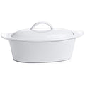Porcelain White 3pcs Large Butter Dish with Lid P59325