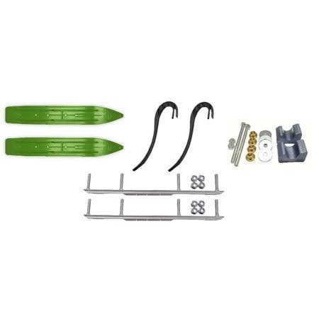 Green Hell Hound 7 1/4 inch Snowmobile Skis with 6 inch Shaper Bars Complete Kit E5427