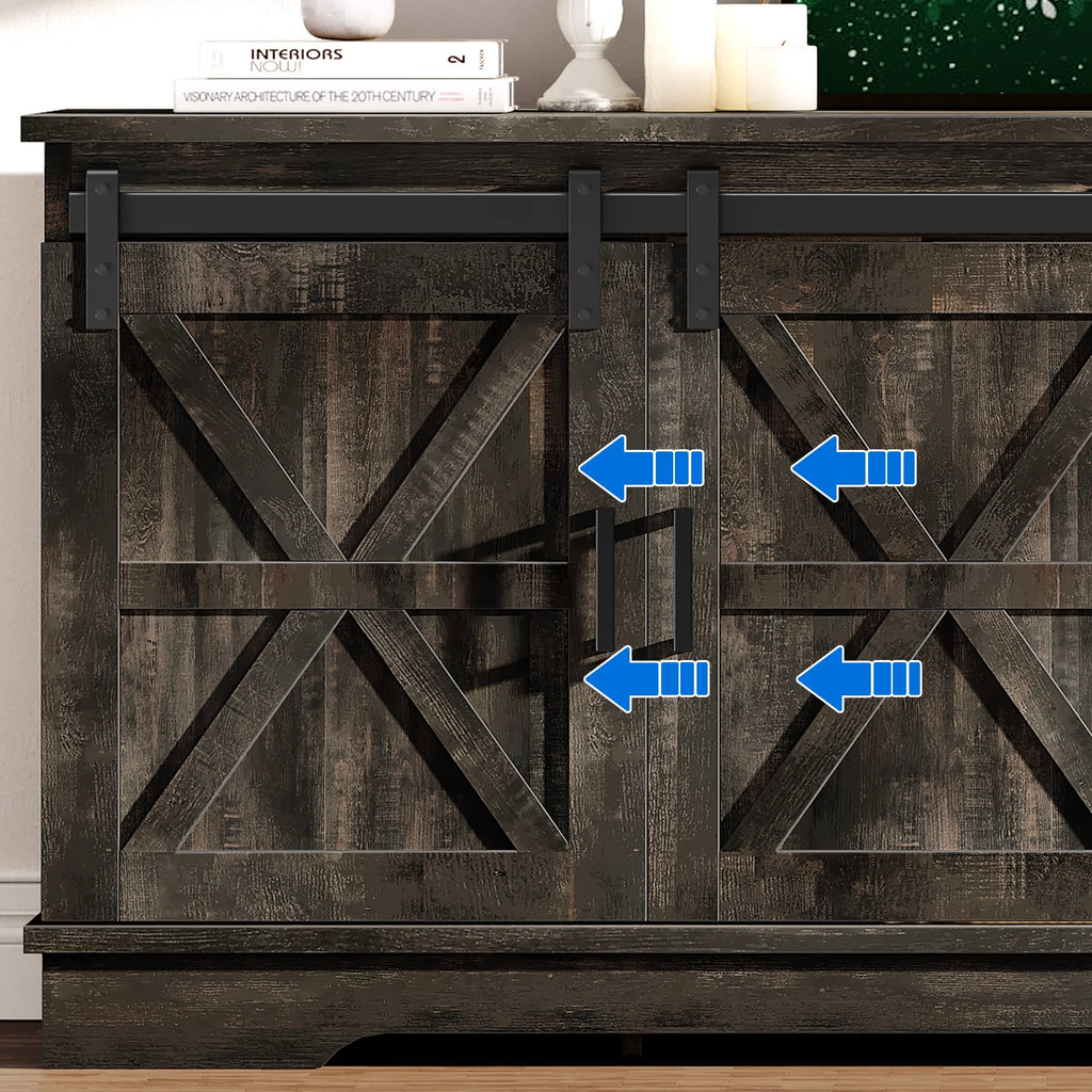 Farmhouse TV Stand with Barn Doors M78048