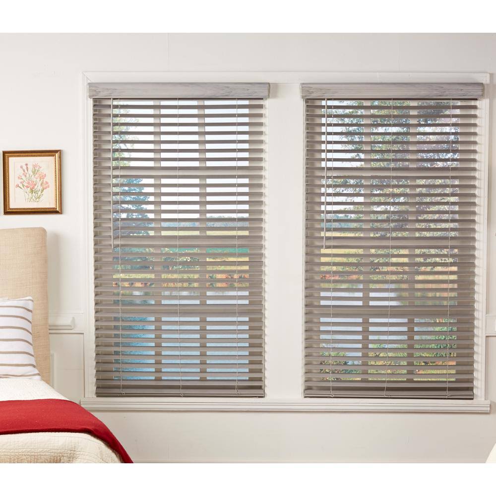 Cordless Room Darkening Faux Wood Blinds 68.25 in. W x 64 in. L E5990