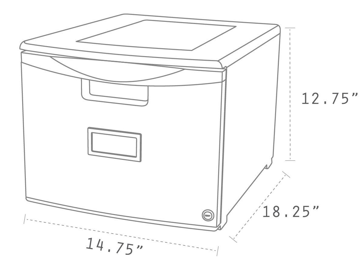 Blue & Black Single-Drawer Mobile Filing Cabinet Y4997