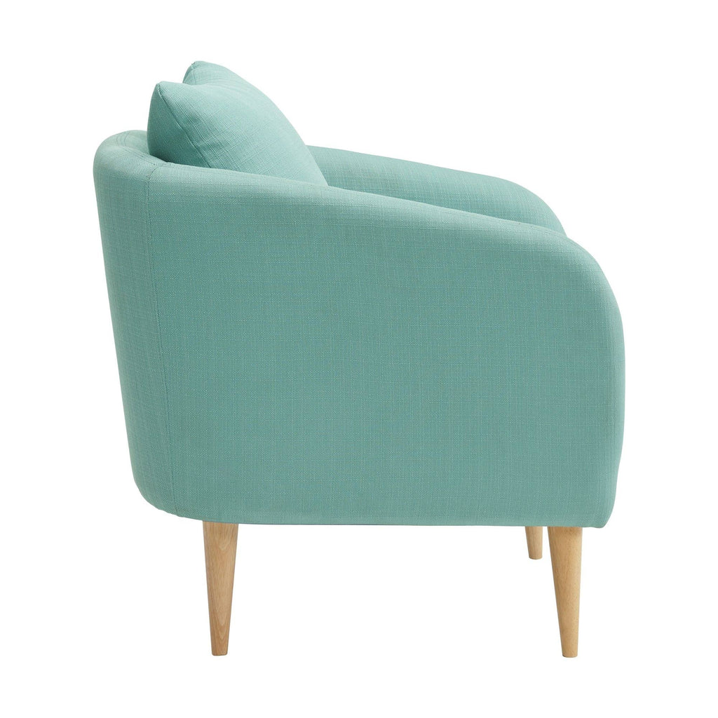 Green Accent Chair with Wooden Legs S2112