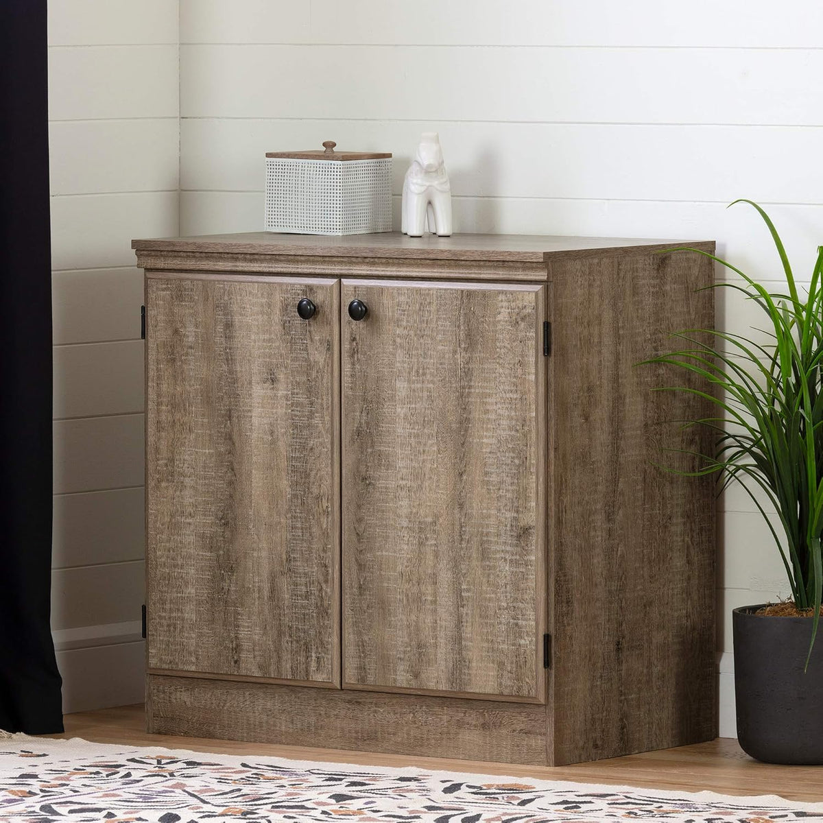 Small 2-Door Storage Cabinet with Adjustable Shelf, Royal Cherry O959