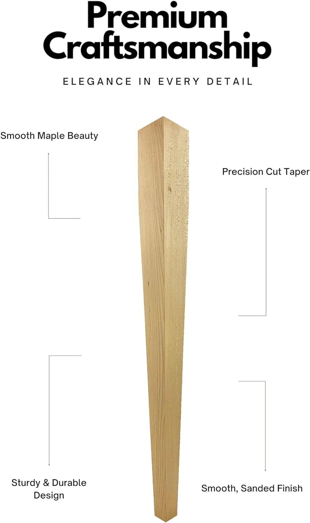 Unfinished Maple Wood Dining Table Leg T86402