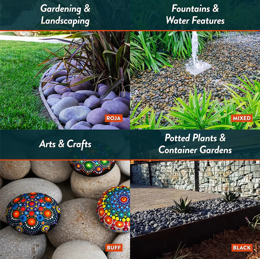 Round River Rock Landscape Stones 40 pounds H75913