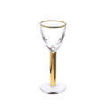 Stemmed Liquor Glasses with Gold Stem & Rim, Set of 6 Q11212