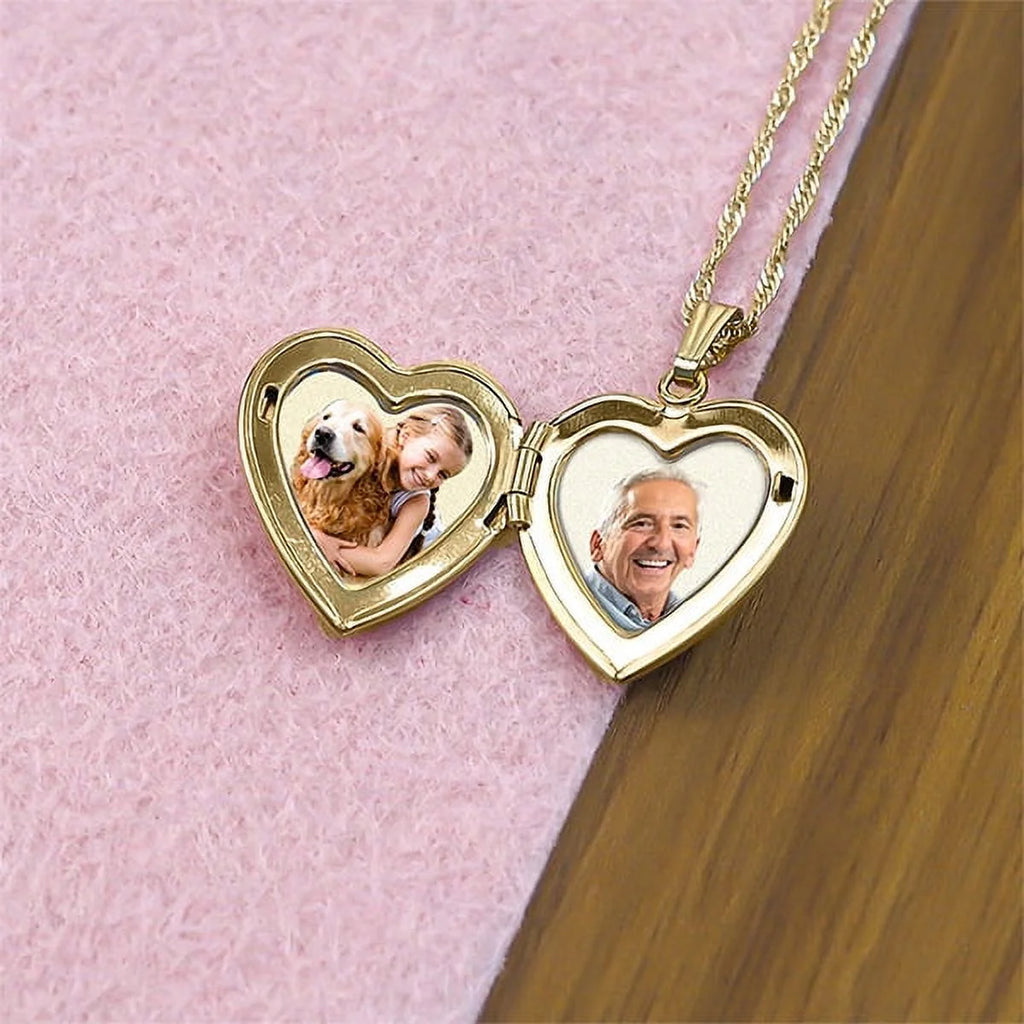 Solid 14K Yellow Gold Mother of Pearl Heart Locket N43416