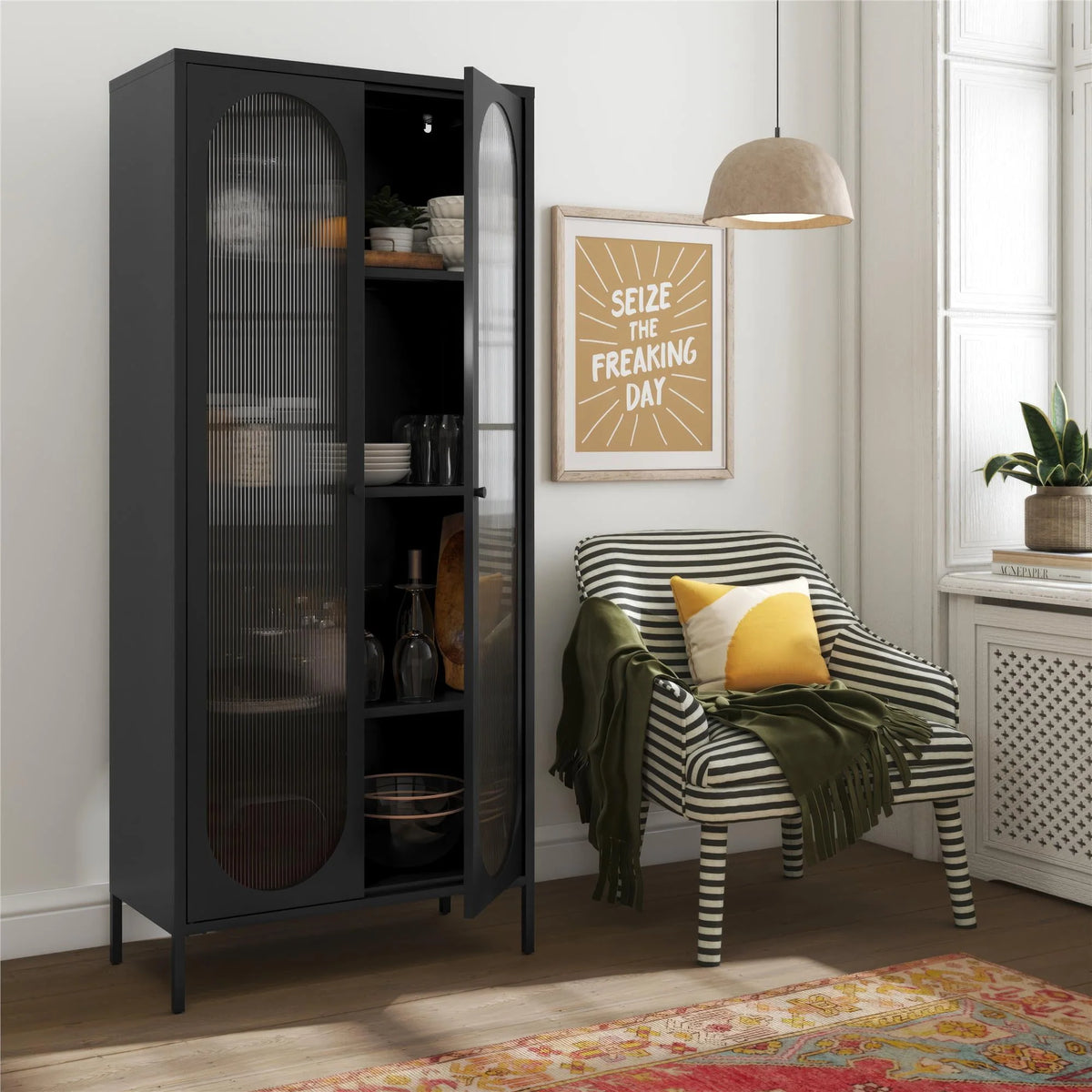 2-Door Accent Cabinet with Fluted Glass L269699