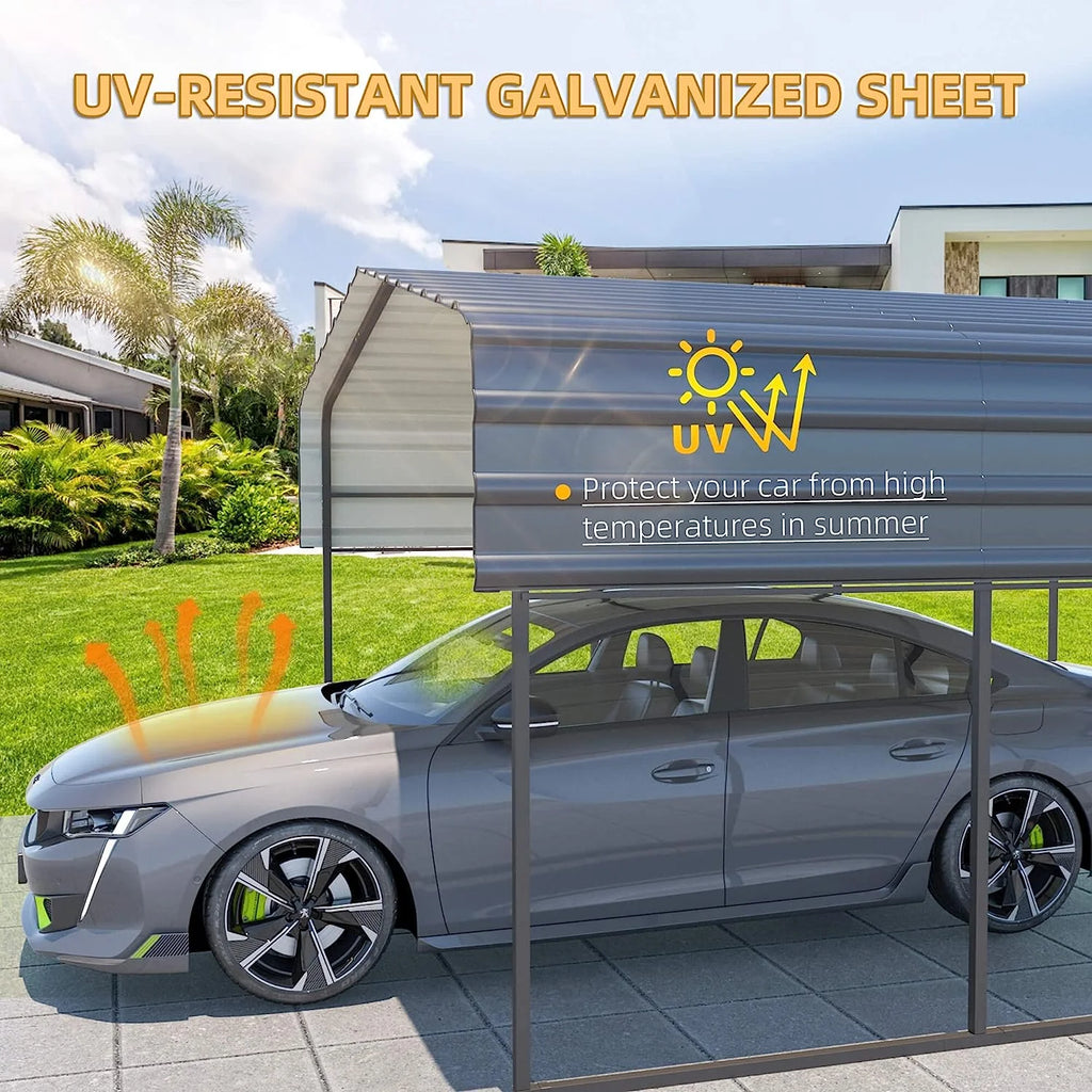 10 x 15 ft Galvanized Steel Carport X80338