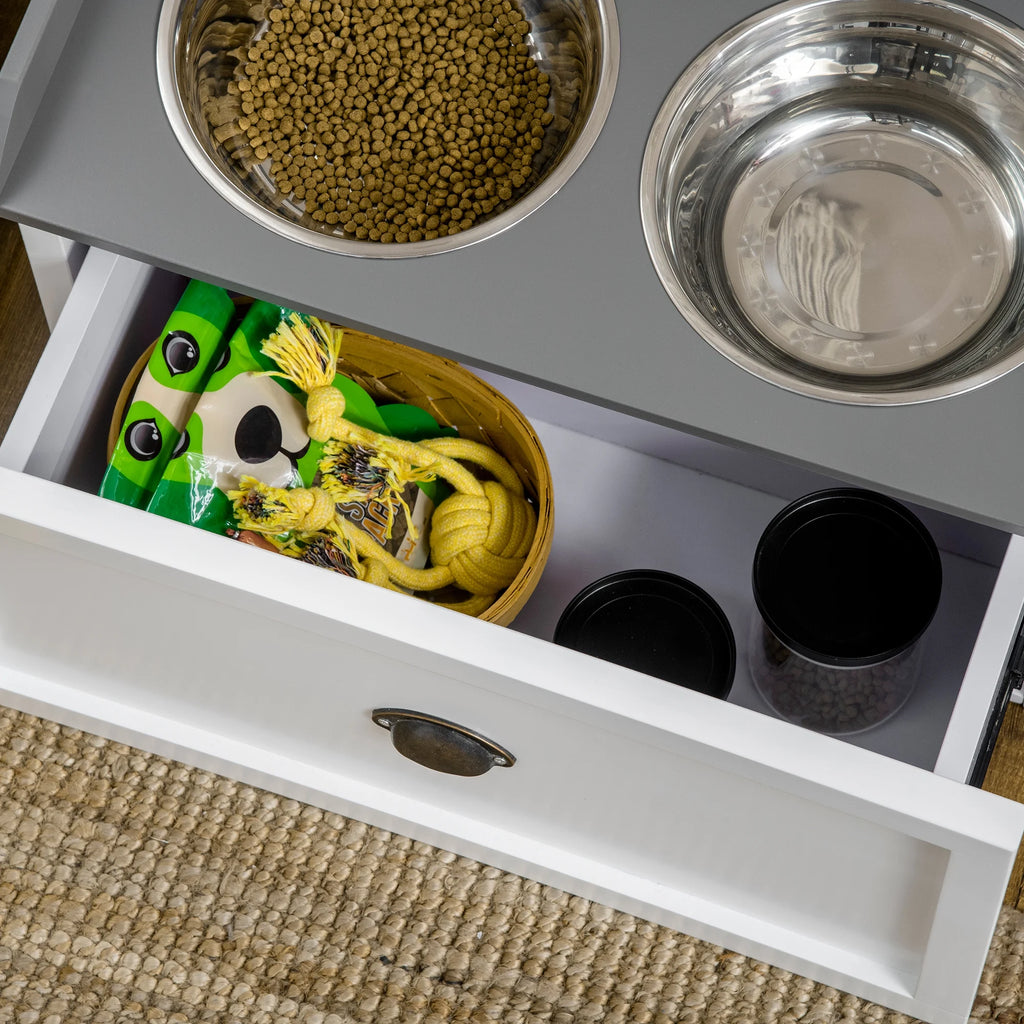 Large Elevated Dog Bowls with 2 Stainless Steel Bowls Z301