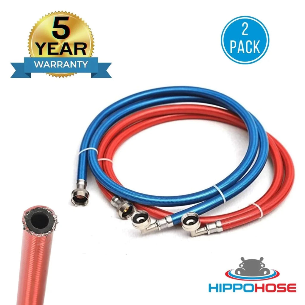 Stainless Steel Braided Washing Machine Water Supply Line Hoses 6 ft 2 pack I580