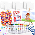 Acrylic Painting Kit with Storage Bag, Non Toxic Washable Paints, Wood Easel, Canvases, Brushes W830583