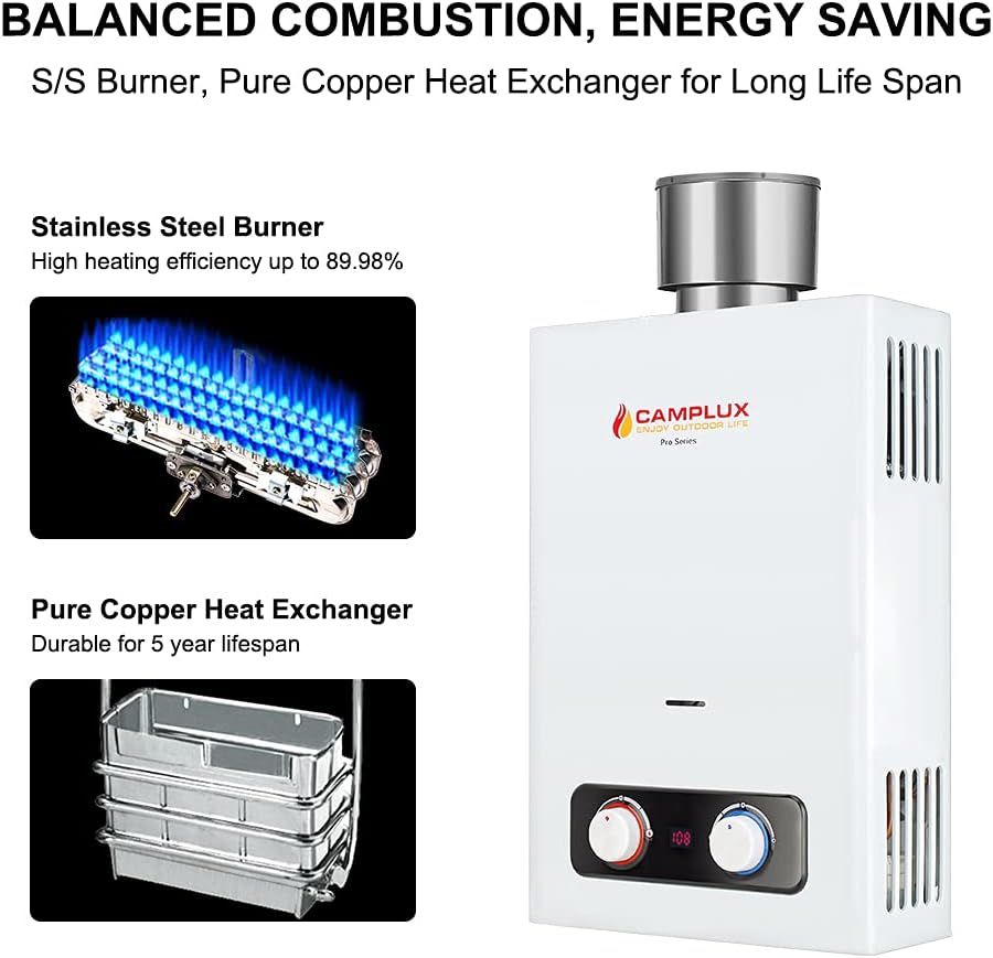 1.58 GPM Outdoor Propane Water Heater with S/S Rain Cap G766