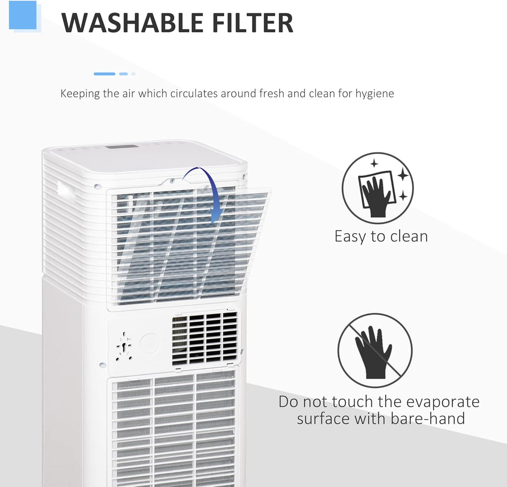 White Mobile Portable Air Conditioner with Remote Control U244