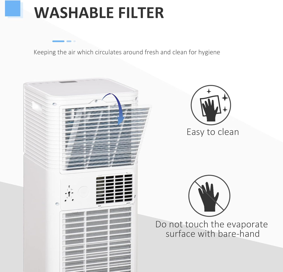White Mobile Portable Air Conditioner with Remote Control U244