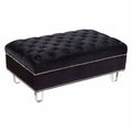 Black Velvet Ottoman L676