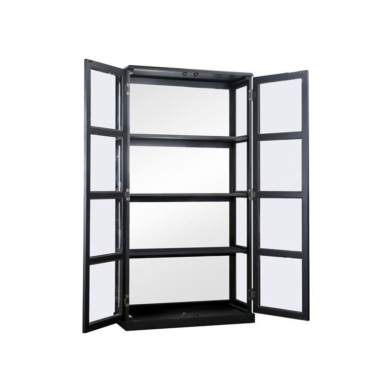 Black 5-Shelf Wood Curio Cabinet T612564