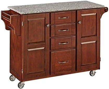Granite Top Kitchen Cart in Cherry K389426