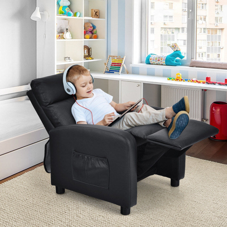 Ergonomic PU Leather Kids Recliner Lounge Sofa M676734