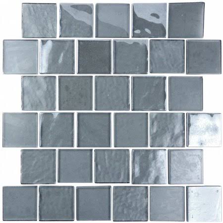 12-Pack Sand Gray Glossy Glass Floor and Wall Tile D143631