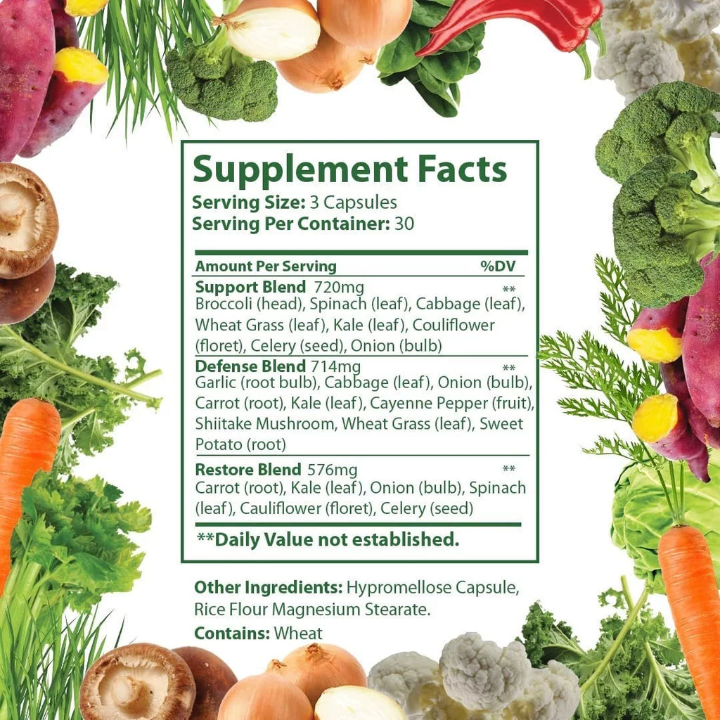 90 Fruit and 90 Veggie Caps Q3695