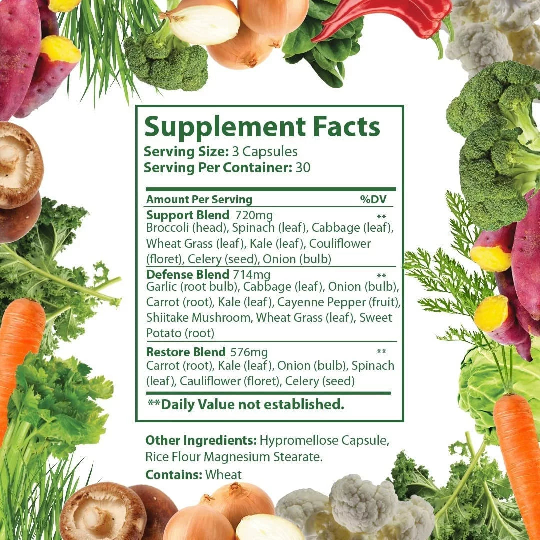 90 Fruit and 90 Veggie Caps Q3695