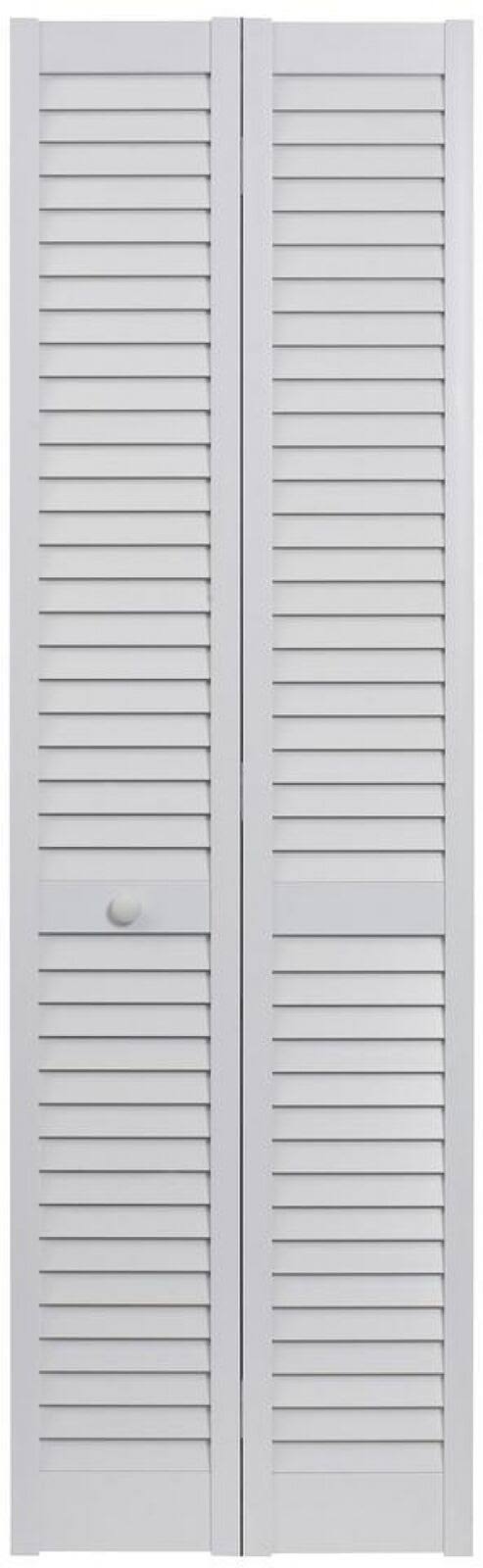 White PVC Louvered Bifold Door, 32 inch x 80 inch H5787