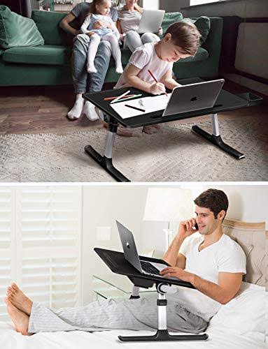 Adjustable Bed Desk Laptop Stand with Storage Drawer U39495