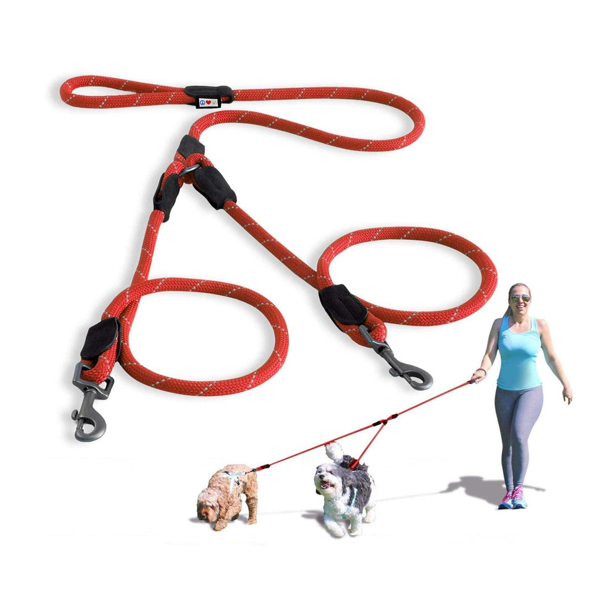 2 Reflective Rope Dog Leash E51577