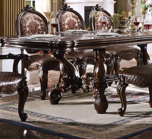 9pc Formal Dining Table Set with 6 Side Chairs and 2 Arm Chairs Z128