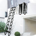 Black 12 Steps Wall-Mounted Folding Attic Stairs with Handrails W9203