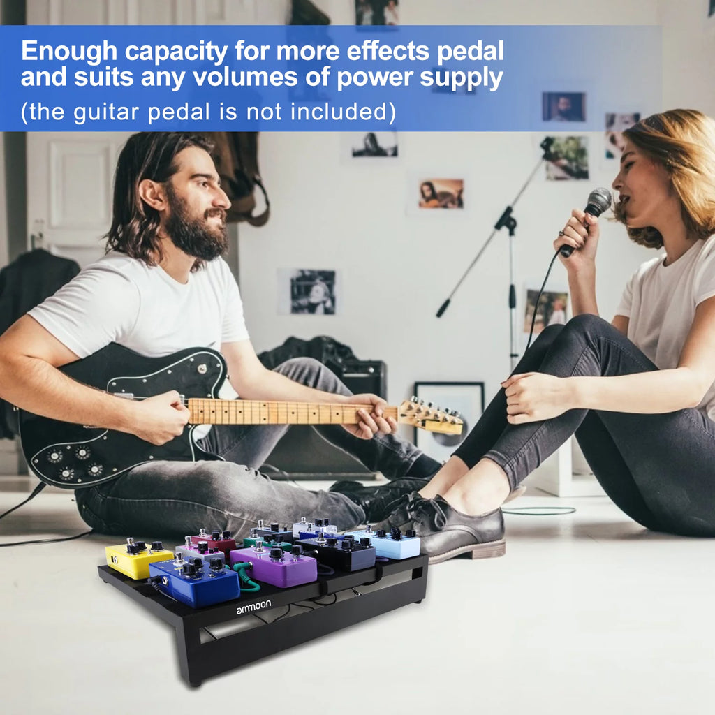 Large Aluminum Alloy Guitar Effect Pedal Board with Carry Bag O9565