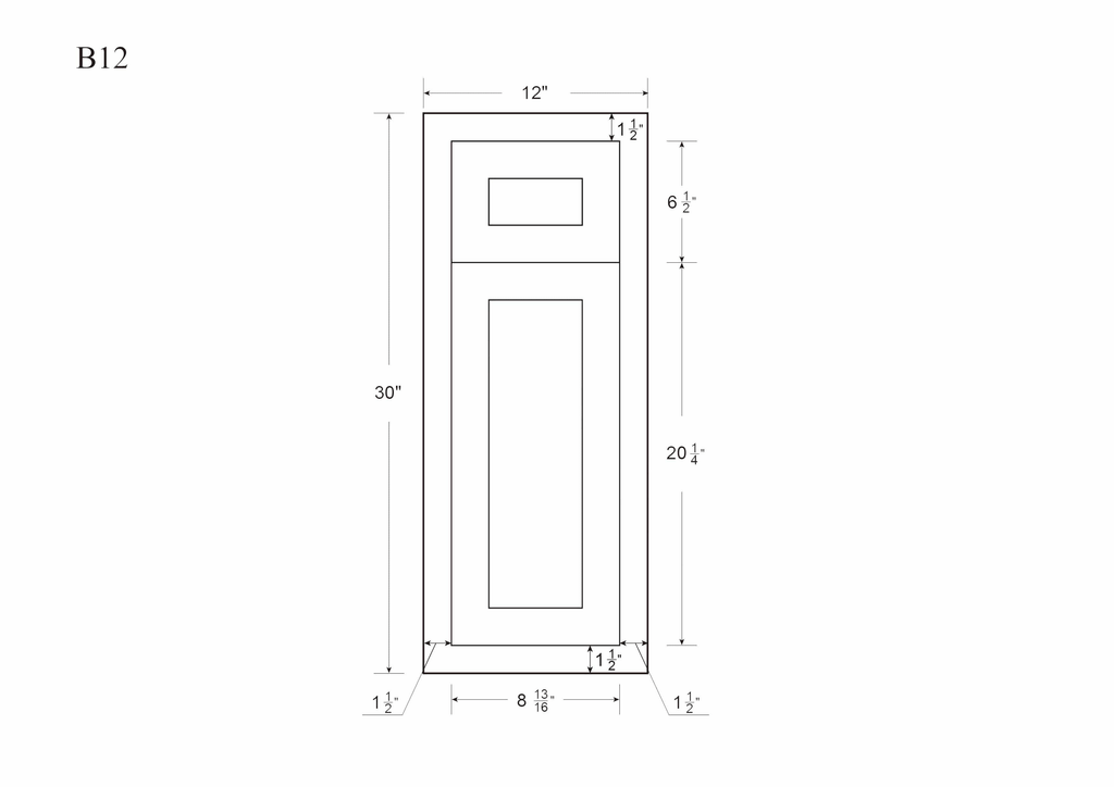 White Inset Raised Panel Base Cabinet U251