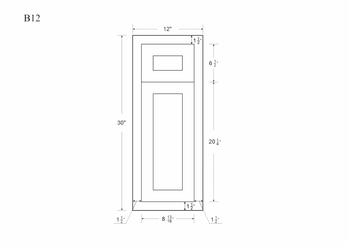 White Inset Raised Panel Base Cabinet U251