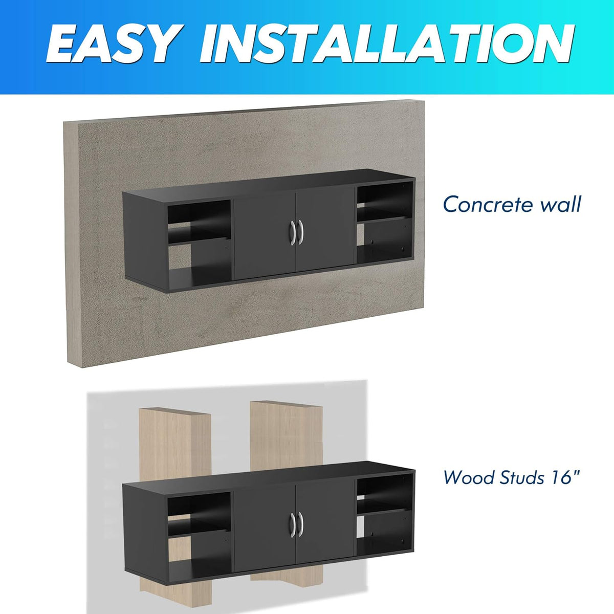 Wall Mounted Desk Hutch with Door I465303